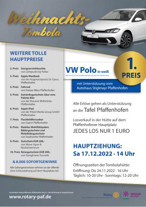 Rotary Pfaffenhofen Tombola Weihnachten 1. Preis Auto