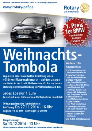 Rotary Pfaffenhofen Tombola Weihnachten 1. Preis Auto