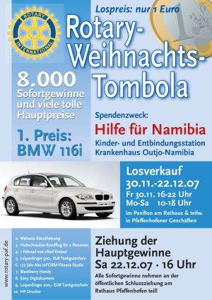 Rotary Pfaffenhofen Tombola Weihnachten 1. Preis Auto Rotary Pfaffenhofen Tombola Weihnachten 1. Preis Auto