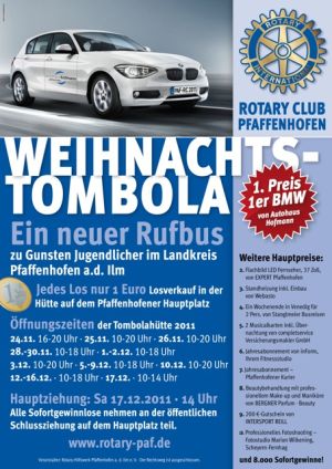 Rotary Pfaffenhofen Tombola Weihnachten 1. Preis Auto Rotary Pfaffenhofen Tombola Weihnachten 1. Preis Auto