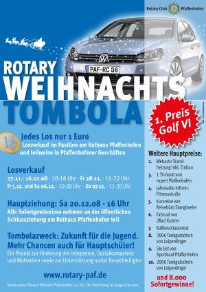 Rotary Pfaffenhofen Tombola Weihnachten 1. Preis Auto