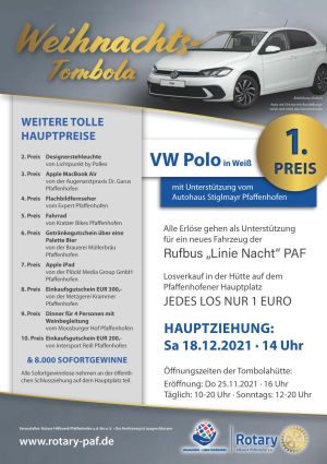 Rotary Pfaffenhofen Tombola Weihnachten 1. Preis Auto